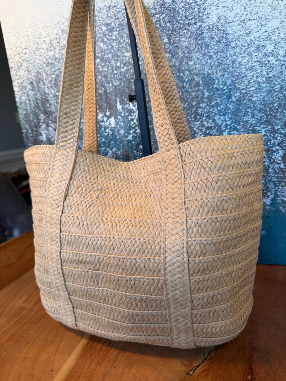 Draper James Coastal Chic Everyday Woven Straw Tote Natural (VGUC) - Picture 7 of 17
